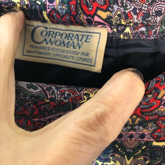 Vtg 70's 80's Silk Skirt Baroque Paisley Colorful Pencil Retro Goth Bohemian - Picture 6 of 10